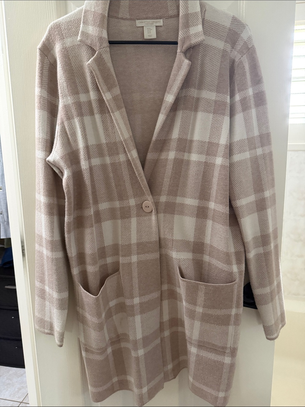 Christian Siriano - Cozy Plaid Button Cardigan